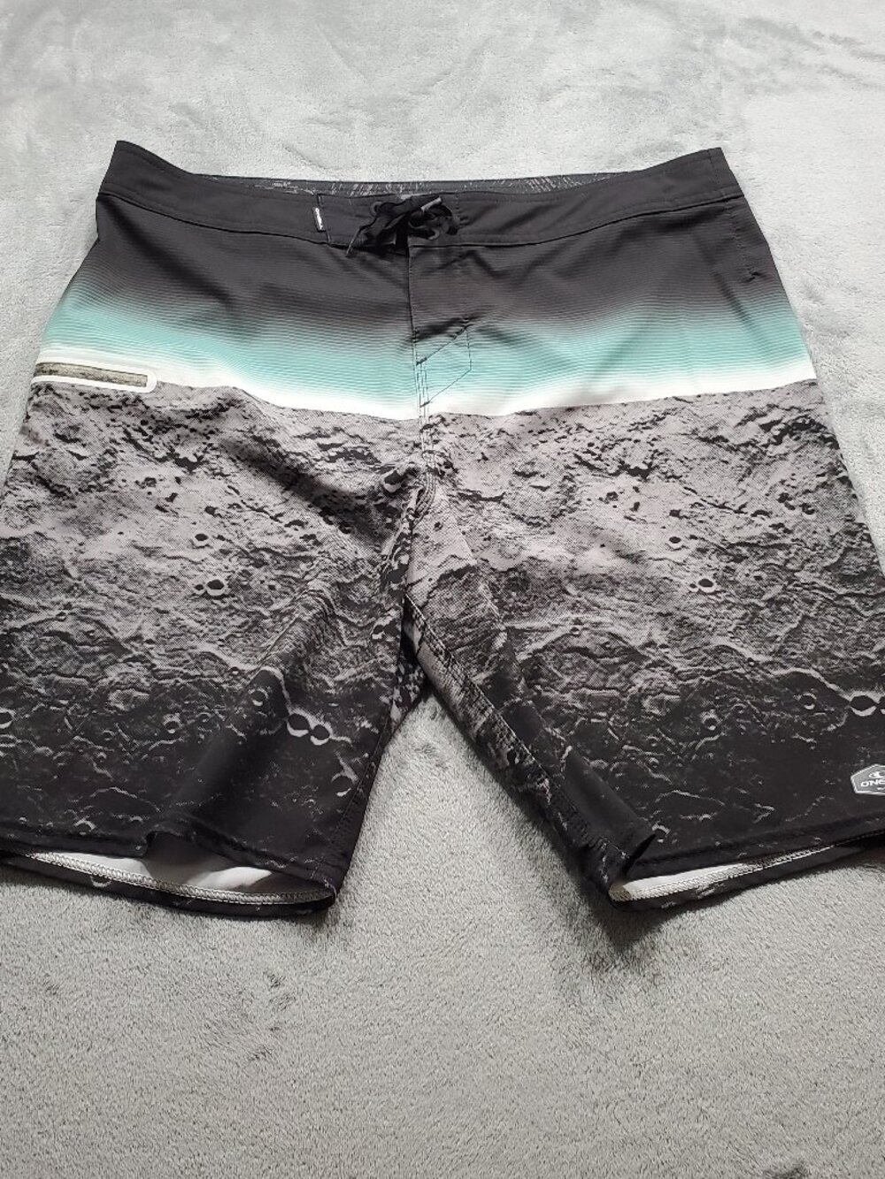 O'Neill Hyperfreak Board Shorts Swimming Trunks Green Gray Black Men Sz 38